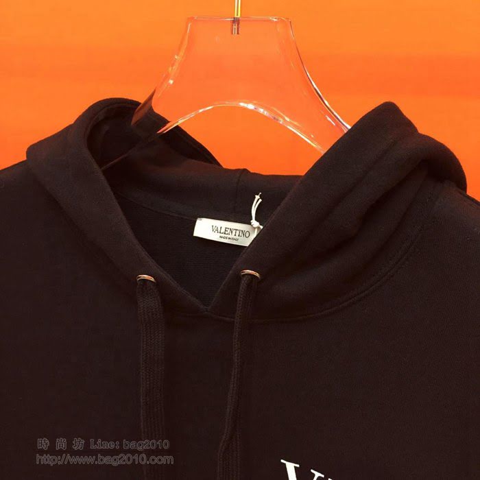 Valentino男裝 19-20FW新款 黑色連帽衛衣 男套頭衛衣 男士秋季新款單品  tzy2230